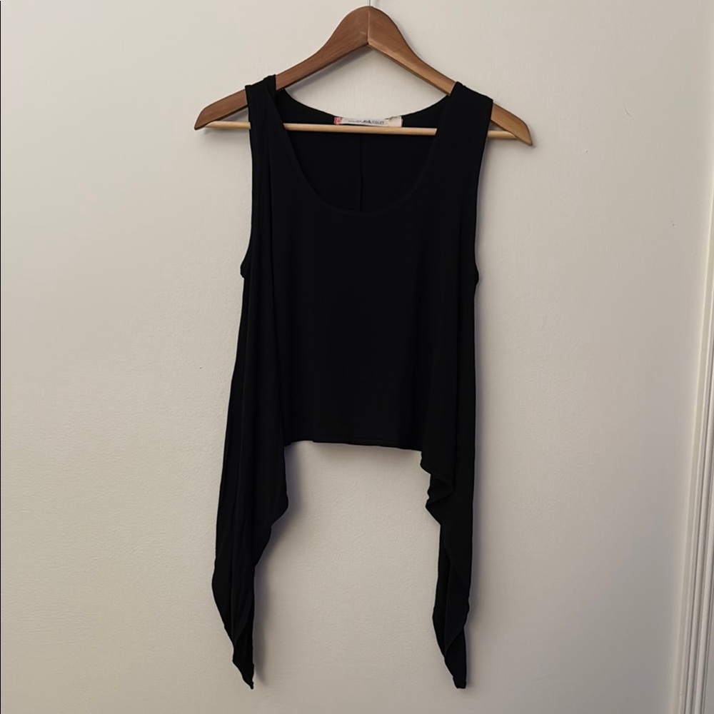 Chelsea & Violet Black Asymmetrical Sleeveless Tank‎ Top